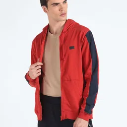 Flying Machine Hooded Pure Cotton Front Open Sweatshirt image 5