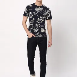 R&B Tropical Printed Round Neck Cotton T-shirt image 2