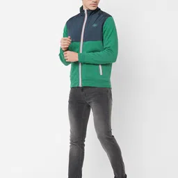 Pepe Jeans Men Green Colourblocked  Zip Through Sweatshirt image 2