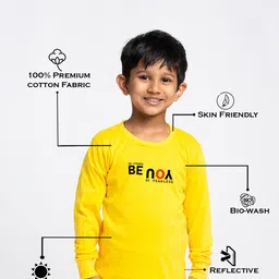 Friskers Boys Yellow Typography Printed Slim Fit T-shirt image 4