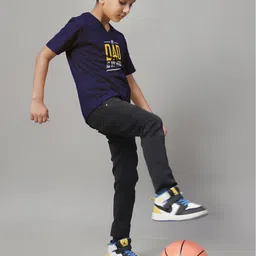 Friskers Boys Typography Printed Pure Cotton V-Neck Slim Fit T-shirt image 5