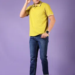 V-Mart Men Solid Polo Collar Cotton T-shirt image 3