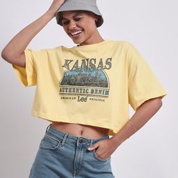 Lee Typography Printed Boxy Pure Cotton T-shirt-image-32
