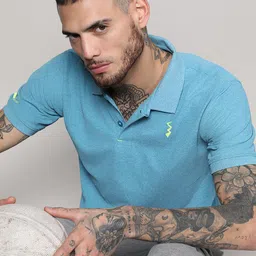 Campus Sutra Men Typography Polo Collar Applique T-shirt image 4