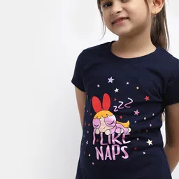 V-Mart Girls Graphic Printed Casual Cotton T-shirt image 4