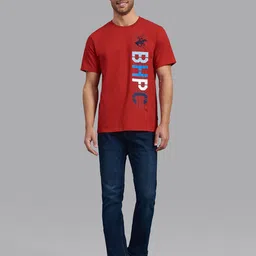 Beverly Hills Polo Club Men Red Typography Printed Raw Edge T-shirt image 4