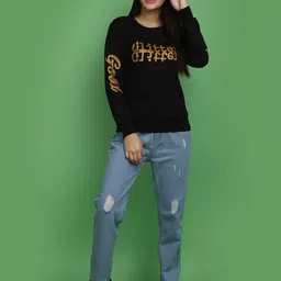 V-Mart Typography Printed Round Neck Cotton Sweatshirt image 3