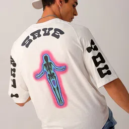 The Indian Garage Co Men Printed Applique Boxy T-shirt image 1