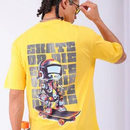 The Indian Garage Co Men Printed Applique Boxy T-shirt image 1