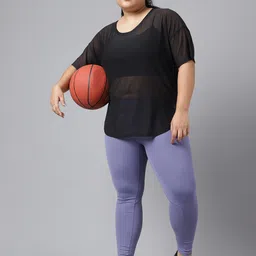 MKH Plus Size Drop Shoulder Sleeves Relaxed Fit Dri-FIT Sports T-shirt image 2