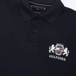 Tommy Hilfiger Men Solid Polo Collar Cotton T-shirt image 2