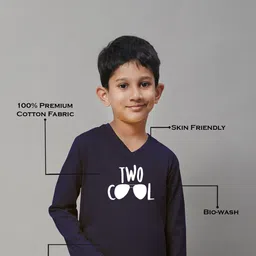 Friskers Boys Typography Printed V-Neck T-shirt image 3