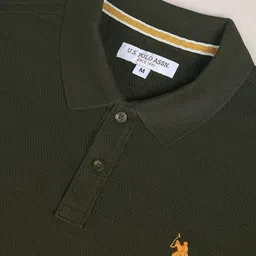 U.S. Polo Assn. Men Polo Collar Slim Fit Pure Cotton T-shirt image 4