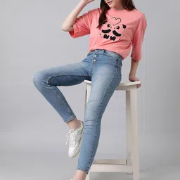 KOTTY Basics Graphic Printed Drop-Shoulder Sleeves Oversized T-shirt image 3