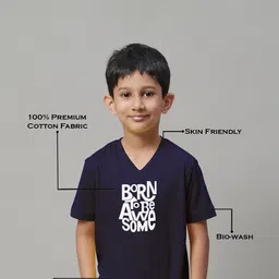 Friskers Boys Typography Printed V-Neck Cotton T-Shirts image 5