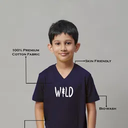 Friskers  Boys Typography Printed  V-Neck Cotton T-Shirts image 5
