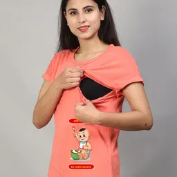 SillyBoom Graphic Printed Short Sleeves Maternity T-shirt image 5