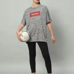 MKH Typography Printed Drop-Shoulder Sleeves Dri-FIT Relaxed Fit T-shirt image 2