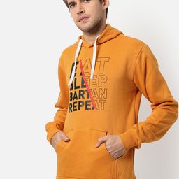 Campus Sutra Men Mustard Printed Hooded Sweatshirt-picture-23
