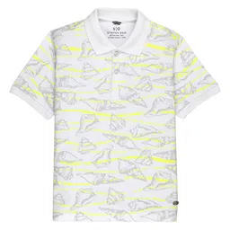 Status Quo Boys Abstract Printed Polo Collar Cotton T-shirt image 1