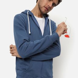 Campus Sutra Men Blue Hooded Sweatshirt-picture-16