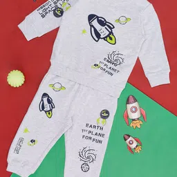 Pantaloons Baby Boys Graphic Printed Pure Cotton T-Shirt & Trousers-image-19