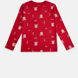 Pantaloons Junior Boys Red Printed T-shirt image 1