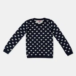 R&B Girls Blue Printed Cotton Sweatshirt-picture-34