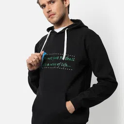Campus Sutra Men Black Printed Hooded Sweatshirt-picture-41