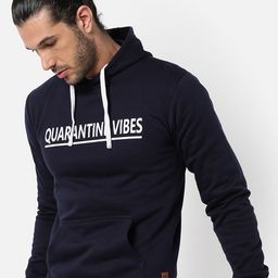Campus Sutra Men Blue Printed Hooded Sweatshirt-picture-9