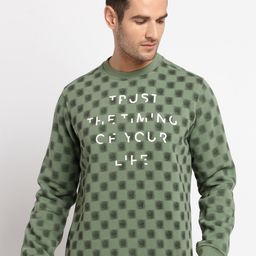 Status Quo Men Green Checked Sweatshirt-picture-42