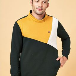 BYFORD by Pantaloons Colourblocked Hooded Cotton Pullover Regular Sweatshirt-picture-27
