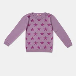 R&B Girls Purple Star Printed Sweatshirt-picture-37