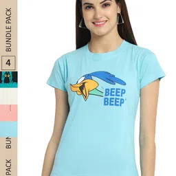 Fabflee Pack Of 4 Printed Cotton T-shirts image 1