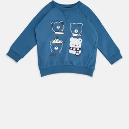 Pantaloons Baby Boys Teal Blue Printed Sweatshirt-image-36