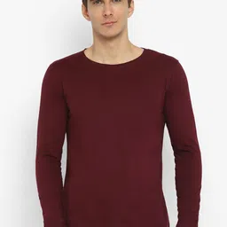 appulse Men Maroon Solid Round Neck T-shirt image 1