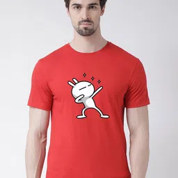 Friskers Men Red Printed T-shirt image 1