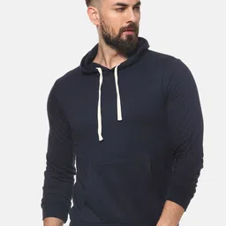 Campus Sutra Men Blue Hooded Sweatshirt-picture-29