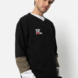 Campus Sutra Men Black Cotton Sweatshirt-image-25