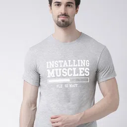 Friskers Men Grey Typography Printed Applique T-shirt image 1