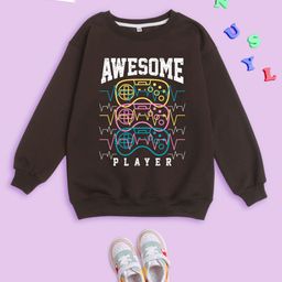 NUSYL Kids Printed Oversized Fleece Sweatshirt-picture-4
