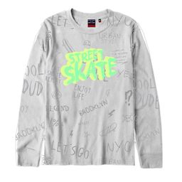 Gini and Jony Boys Grey Typography Printed Cotton T-shirt-picture-18
