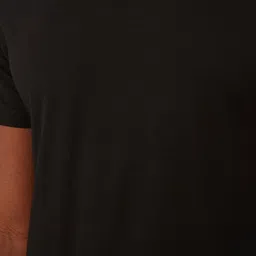 Trendyol Men Black Pure Cotton V-Neck T-shirt image 2
