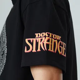 The Souled Store Men Black Doctor Strange Printed Oversized T-Shirt image 2