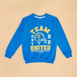 Pantaloons Junior Boys Typography Printed Cotton Sweatshirt image 3