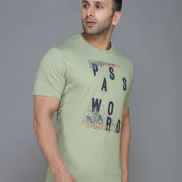 TQS Men Olive Green Typography Printed Raw Edge T-shirt image 3