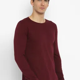 appulse Men Maroon Solid Round Neck T-shirt image 3