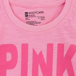 Bodycare Kids Girls Set Of 2 Pink & Blue Typography Printed T-shirt image 4