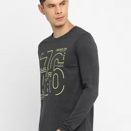 appulse Men Charcoal Typography Printed T-shirt image 4