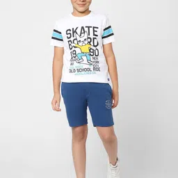 Jack & Jones Boys White & ghost white Typography Printed Applique T-shirt image 5